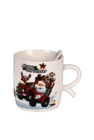 Новогодняя чашка "Merry Christmas" в комплекте с ложкой ЦБ-00286410 фото