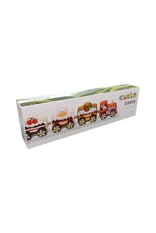 Дерев'яна іграшка-поїзд "Сakes" Cubika 15382 ЦБ-00149177 фото