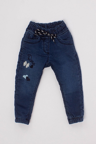 Джогери джинсові для дівчинки колір синій ЦБ-00170576 SKT000570334 фото