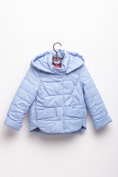 Куртка короткая на девочку 158 цвет голубой ЦБ-00153043