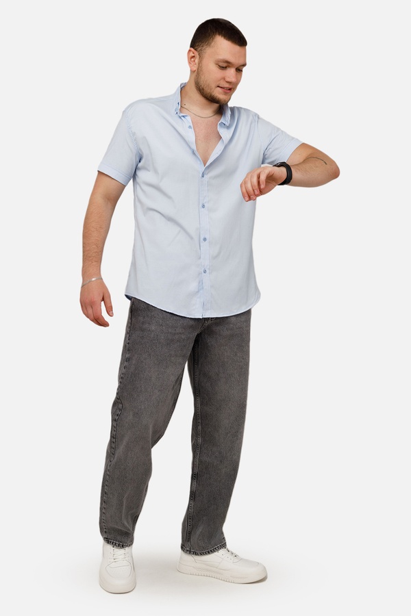 Чоловіча сорочка з коротким рукавом 54 колір блакитний ЦБ-00250761 SKT000994242 фото