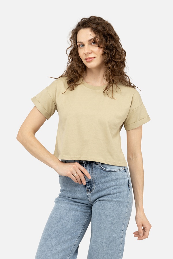 Жіноча футболка 40 колір оливковий ЦБ-00242216 SKT000964010 фото