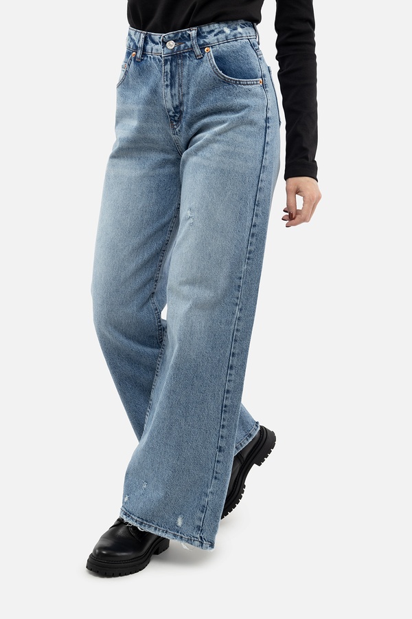 Жіночі джинси палаццо 46 колір блакитний ЦБ-00241685 SKT000962429 фото
