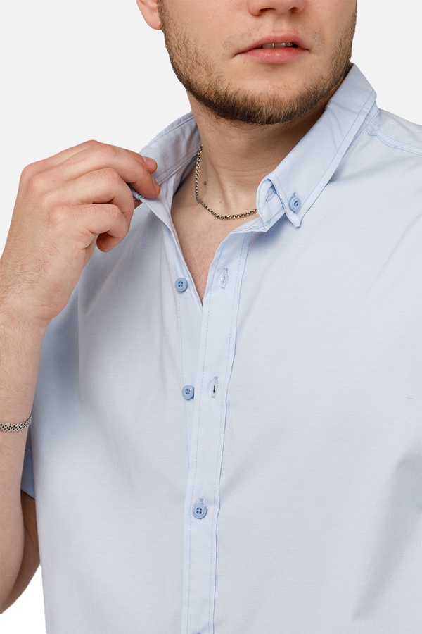 Чоловіча сорочка з коротким рукавом 54 колір блакитний ЦБ-00250761 SKT000994242 фото