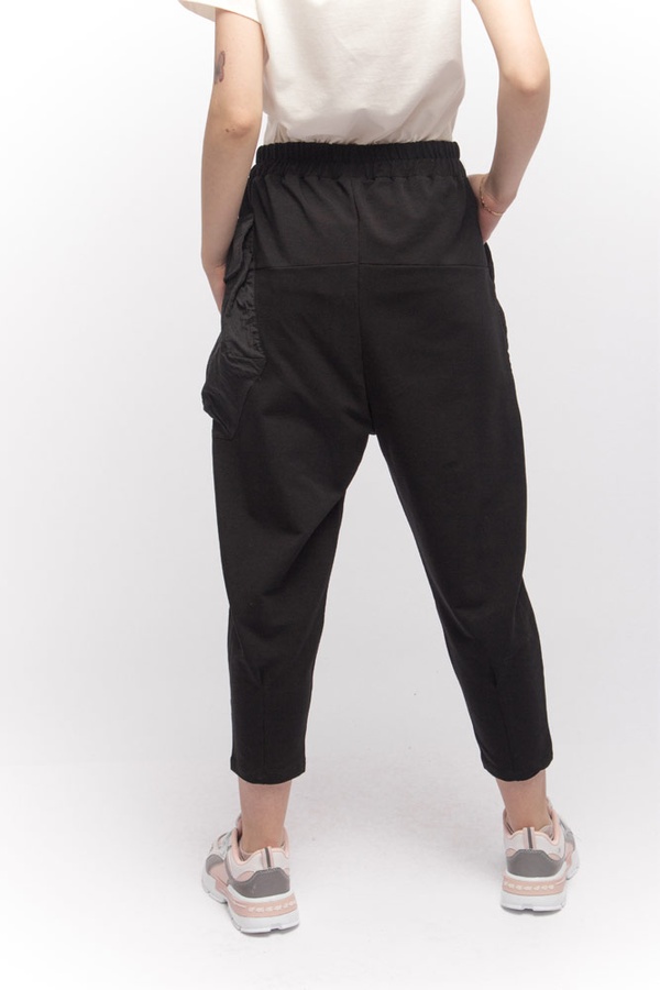 Штани болони з карманами жіночі 46 колір чорний ЦБ-00149801 SKT000512273 фото