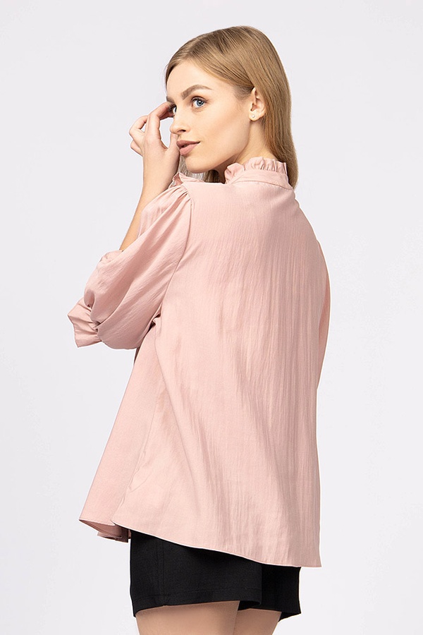 Блуза жіноча 42 колір пудровий ЦБ-00174773 SKT000584842 фото