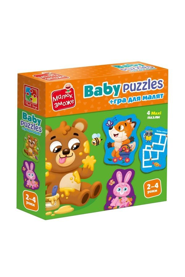 Развивающая игра Vladi Toys пазлы картонные с игрой - Лесные звери Vladi Toys VT1722-26 ЦБ-00271351 фото