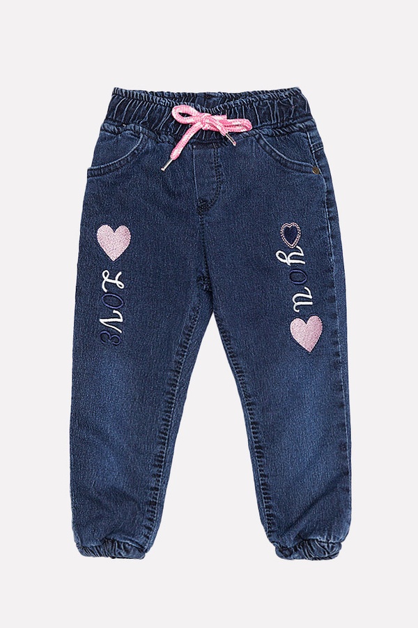 Джогеры джинсовые на девочку 92 цвет темно-синий ЦБ-00202001 SKT000871571 фото