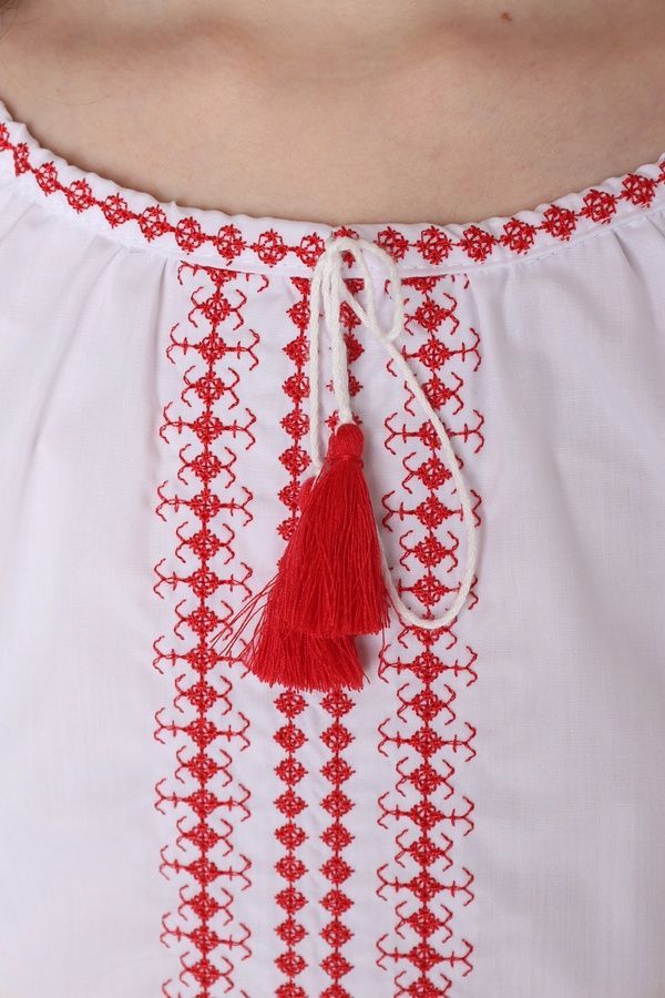 Вишиванка з довгим рукавом для дівчинки колір білий 116 ЦБ-00293787 фото