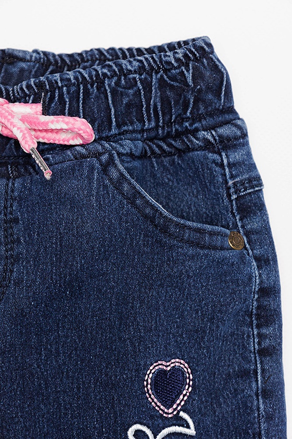 Джогери джинсові на дівчинку 92 колір темно-синій ЦБ-00202001 SKT000871571 фото