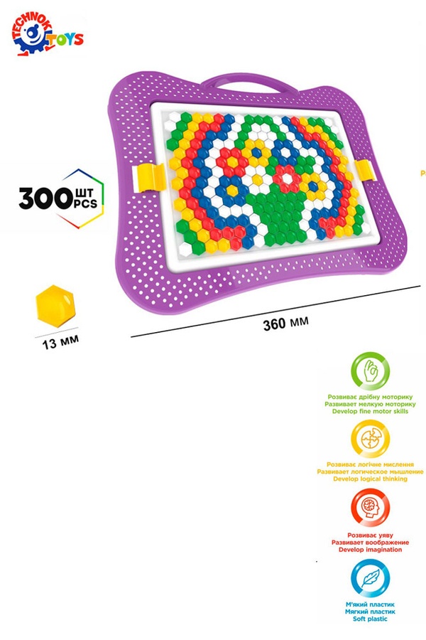 Игрушка "Мозаика" цвет разноцветный ЦБ-00115769 SKT000445600 фото