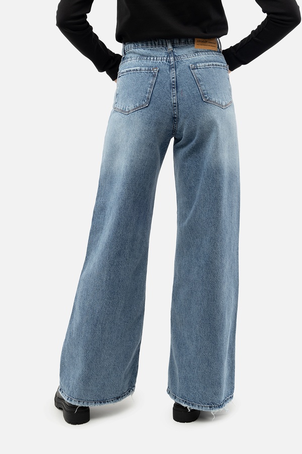 Женские джинсы палаццо 46 цвет голубой ЦБ-00241685 SKT000962429 фото