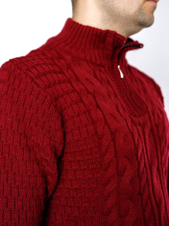 Чоловічий светр 50 колір бордовий ЦБ-00236420 SKT000952214 фото