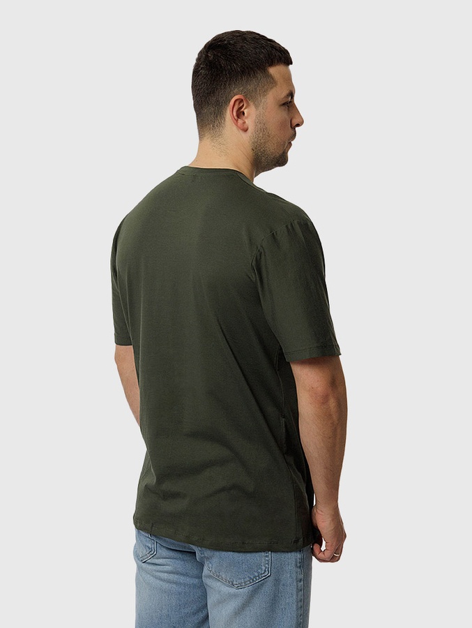 Чоловіча футболка регуляр 60 колір хакі ЦБ-00218796 SKT000905357 фото