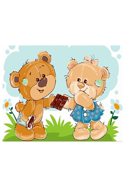 Картина за номерами "Пара ведмедиків" колір різнокольоровий ЦБ-00234028 SKT000942915 фото
