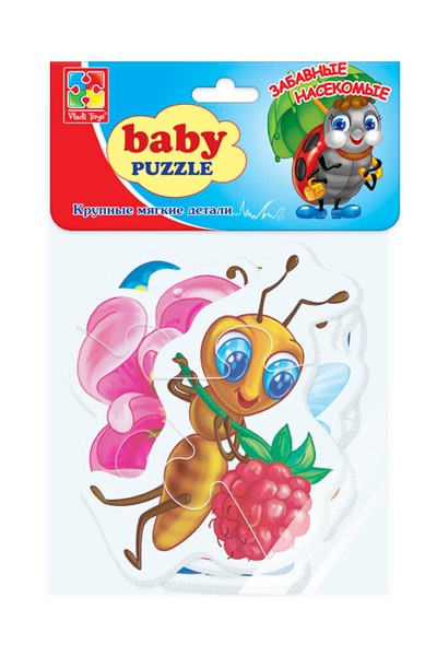 Беби-пазлы "Веселые насекомые" цвет разноцветный 00-00018575 SKT000952116 фото
