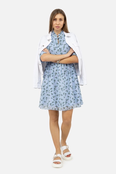 Жіноча сукня з довгим рукавом 48 колір блакитний ЦБ-00243040 SKT000966621 фото
