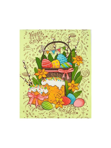Рушник "Великдень" 45х60 см колір салатовий ЦБ-00217413 SKT000902624 фото