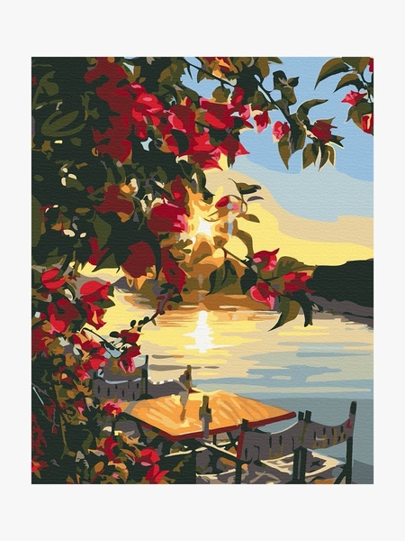 Картина за номерами "Захід сонця на причалі" колір різнокольоровий ЦБ-00234089 SKT000943323 фото