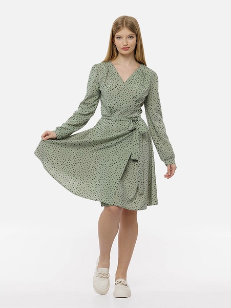 Женское демисезонное короткое платье 50 цвет оливковый ЦБ-00210701 SKT000890368 фото