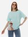 Жіноча футболка оверсайз 42 колір бірюзовий ЦБ-00219236 SKT000906762 фото 1