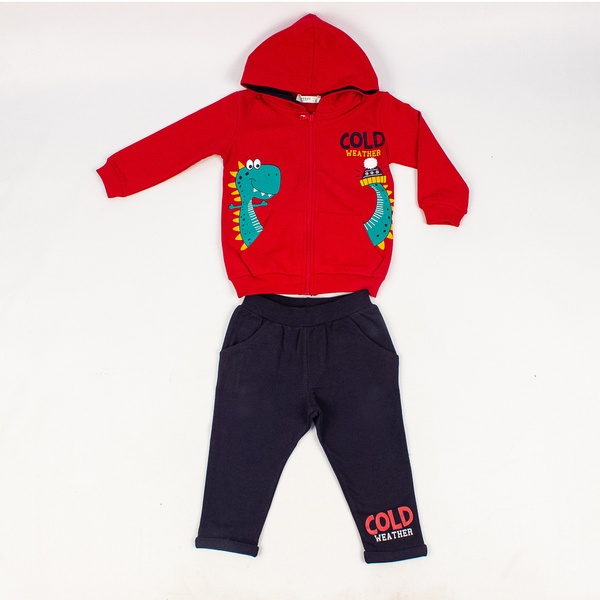 Костюм червоний для хлопчика: кофта та штани 86 колір червоний ЦБ-00138244 SKT000487083 фото