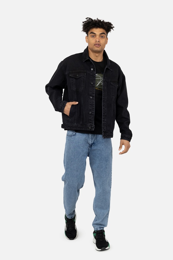 Мужская джинсовая куртка 44 цвет черный ЦБ-00246428 SKT000984560 фото