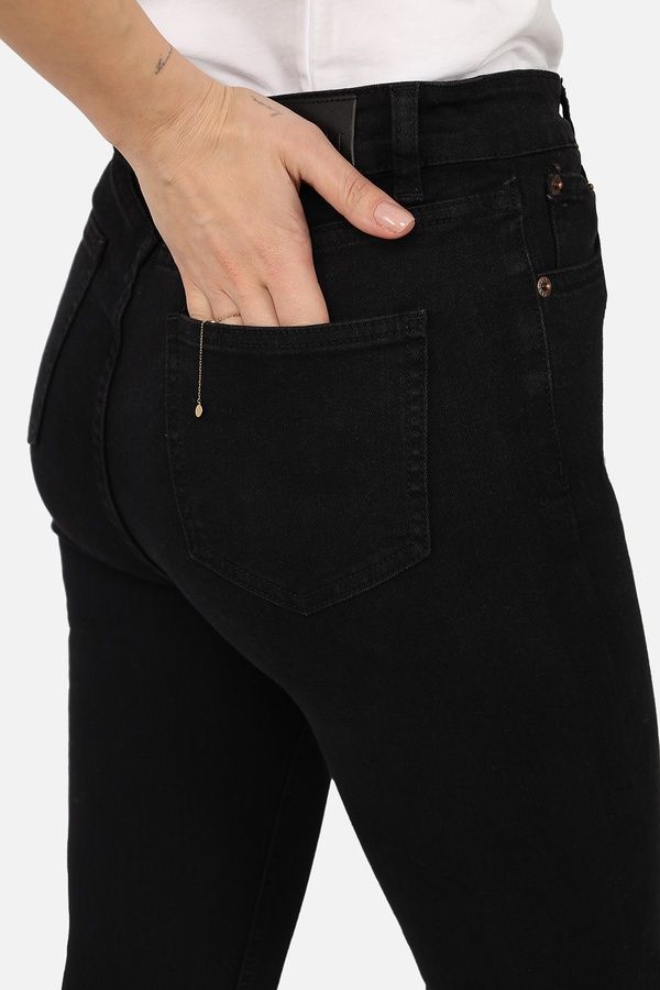 Джинси slim жіночі колір чорний 40 ЦБ-00266057 фото