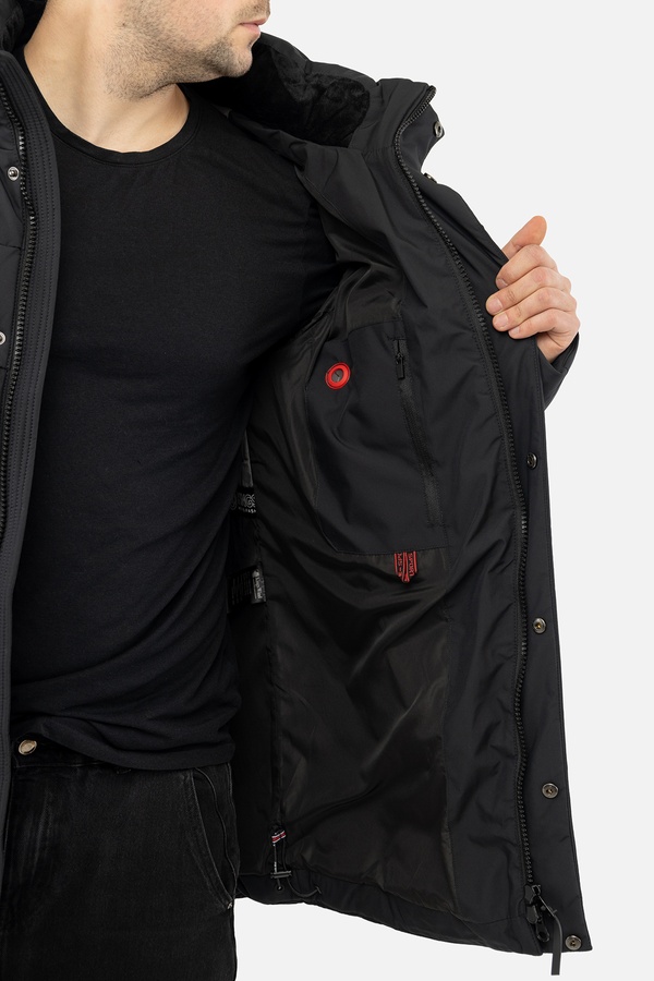 Мужская куртка 46 цвет черный ЦБ-00220560 SKT000910205 фото