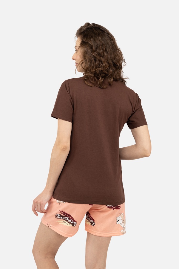 Жіноча піжама 42 колір коричневий ЦБ-00245645 SKT000982377 фото