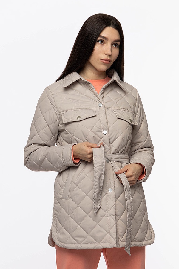 Жіноча стьобана куртка 44 колір молочний ЦБ-00206945 SKT000882064 фото
