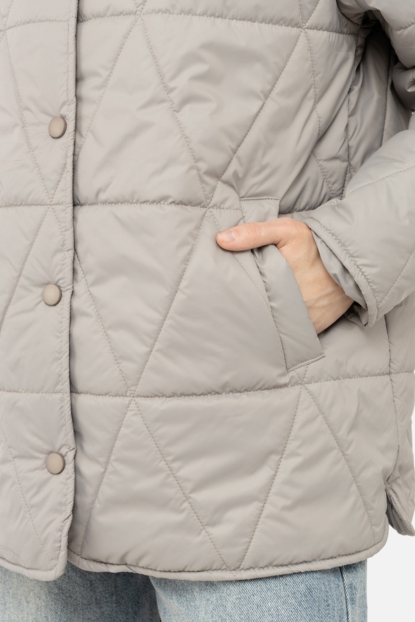 Жіноча куртка 50 колір сірий ЦБ-00243899 SKT000969723 фото