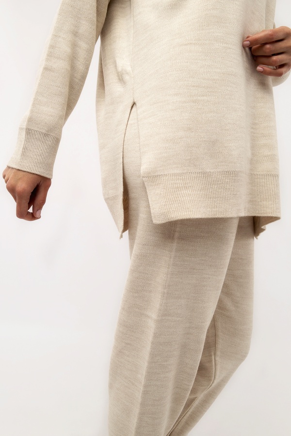 Жіночий костюм зі штанами 48 колір бежевий ЦБ-00233226 SKT000941009 фото