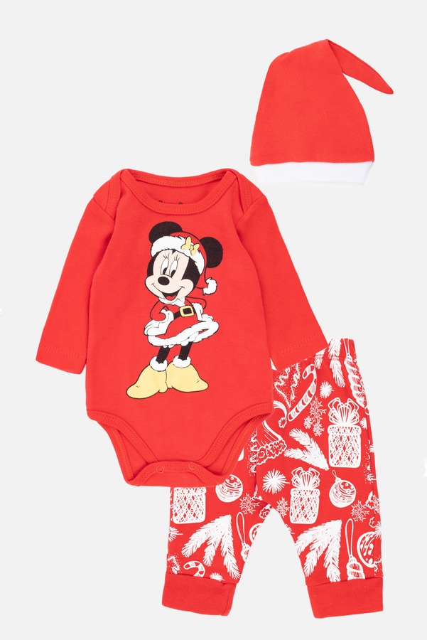 Новорічний костюм яслі для дівчинки Мінні Маус 68 колір червоний ЦБ-00235131 SKT000945465 фото