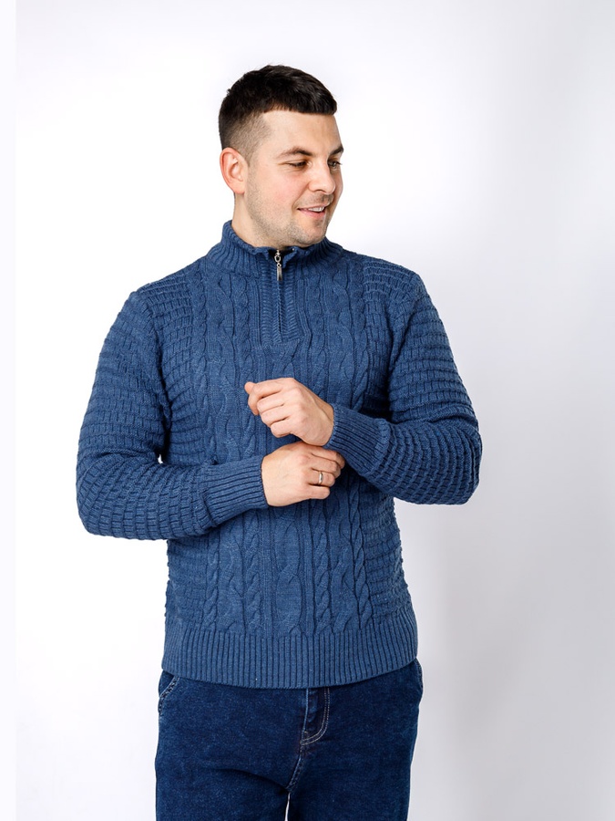 Чоловічий светр 48 колір індіго ЦБ-00236421 SKT000952216 фото