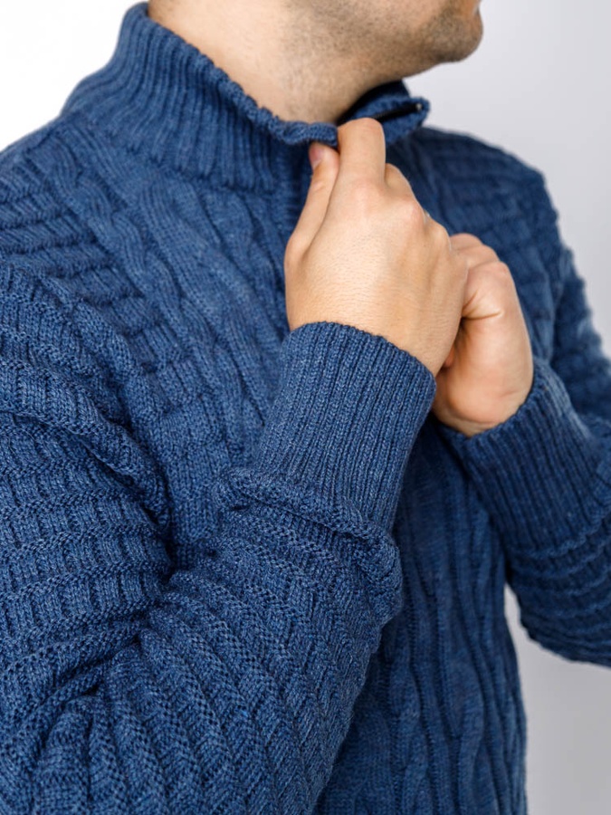 Чоловічий светр 48 колір індіго ЦБ-00236421 SKT000952216 фото