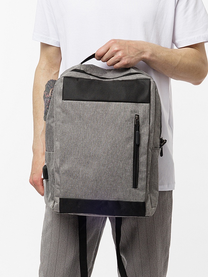 Набір 3в1 спортивний рюкзак,сумка,косметичка для чоловіків колір сірий ЦБ-00219384 SKT000907214 фото