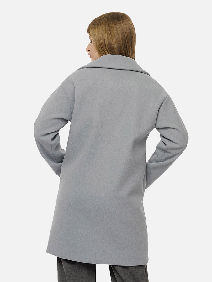 Жіноче демісезонне пальто оверсайз 48 колір сірий ЦБ-00210792 SKT000890758 фото