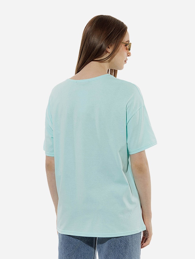 Жіноча футболка оверсайз 42 колір бірюзовий ЦБ-00219236 SKT000906762 фото