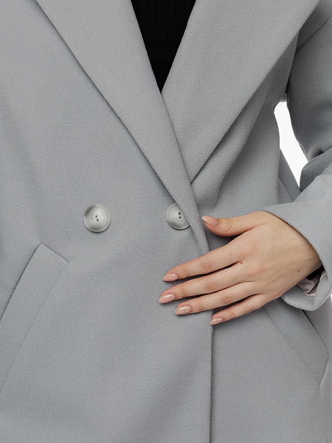 Жіноче демісезонне пальто оверсайз 48 колір сірий ЦБ-00210792 SKT000890758 фото