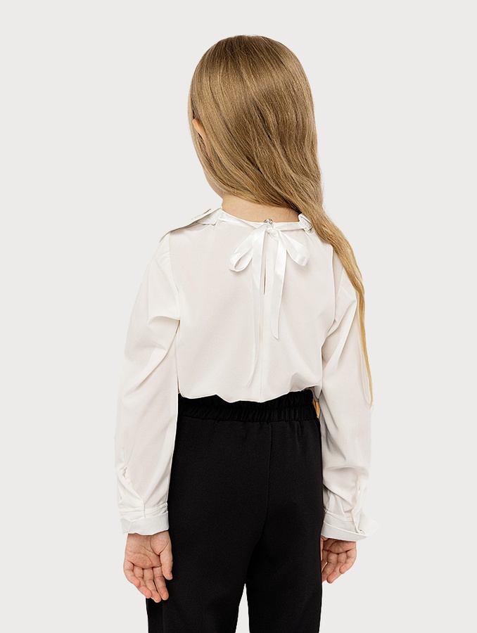 Блуза для дівчинки 116 колір молочний ЦБ-00160339 SKT000542520 фото