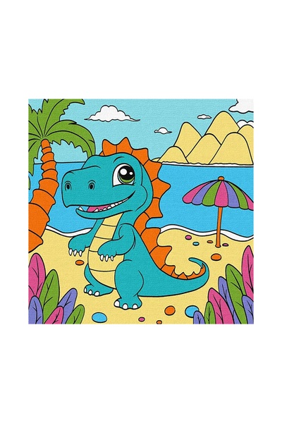 Набор для росписи по номерам - "Игривый динозавр" цвет разноцветный ЦБ-00249831 SKT000991957 фото