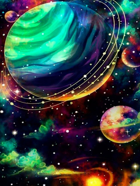 Алмазная мозаика "Космос", 40*50 см на подрамнике цвет разноцветный ЦБ-00218213 SKT000904099 фото