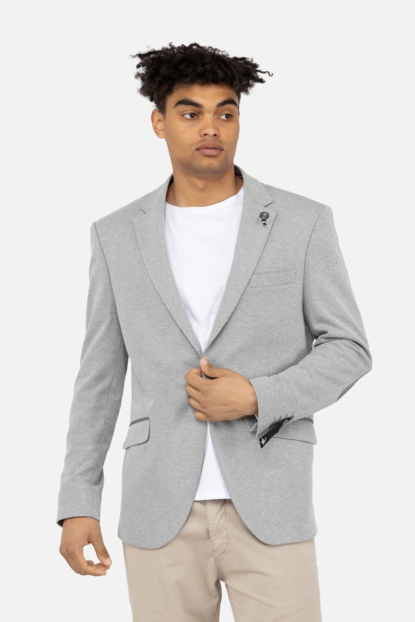 Мужской пиджак 46 цвет серый ЦБ-00245641 SKT000982346 фото