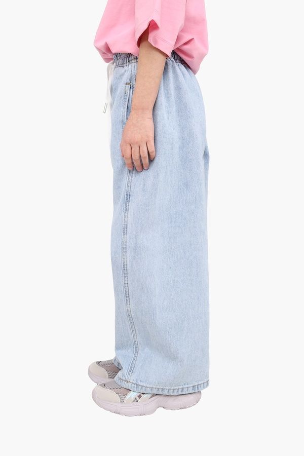 Джинсы wide leg для девочки цвет голубой 152 ЦБ-00290462 фото
