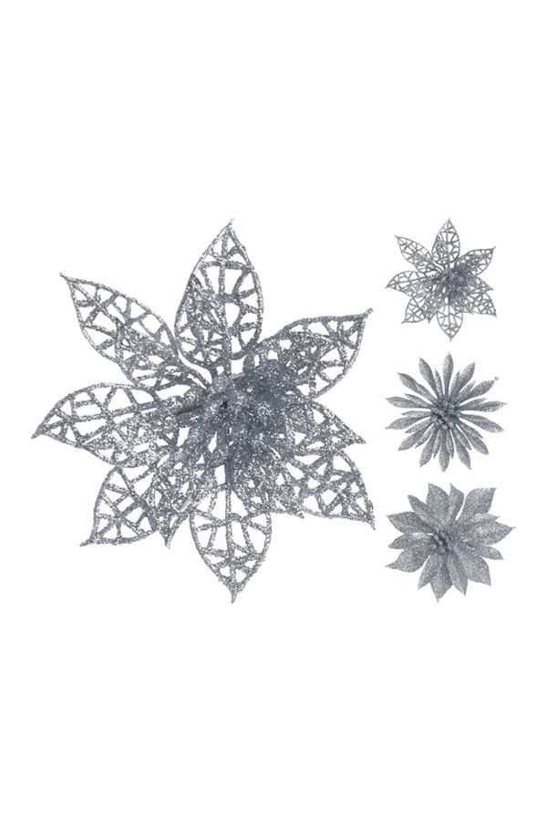 Украшение новогоднее елочное в форме цветка цвет серебристый ЦБ-00181550 SKT000601948 фото