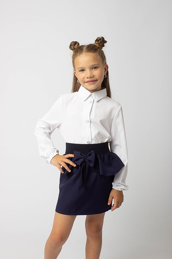 Блуза на дівчинку 116 колір білий ЦБ-00157526 SKT000533845 фото