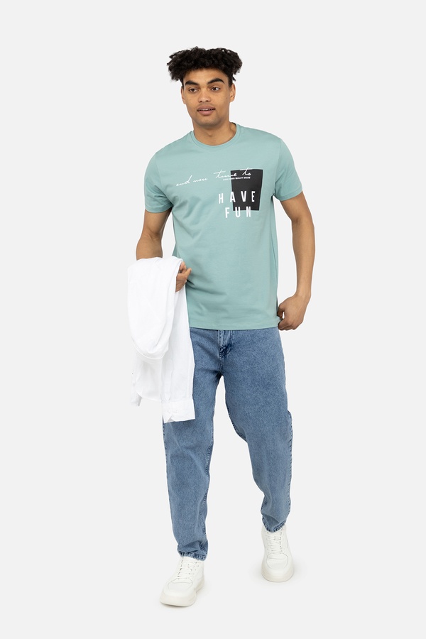 Чоловіча футболка з коротким рукавом 46 колір м'ятний ЦБ-00243206 SKT000967426 фото