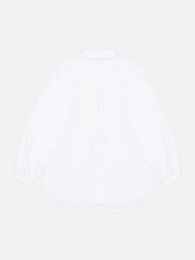 Рубашка длинный рукав для девочек 140 цвет белый ЦБ-00224762 SKT000920901 фото