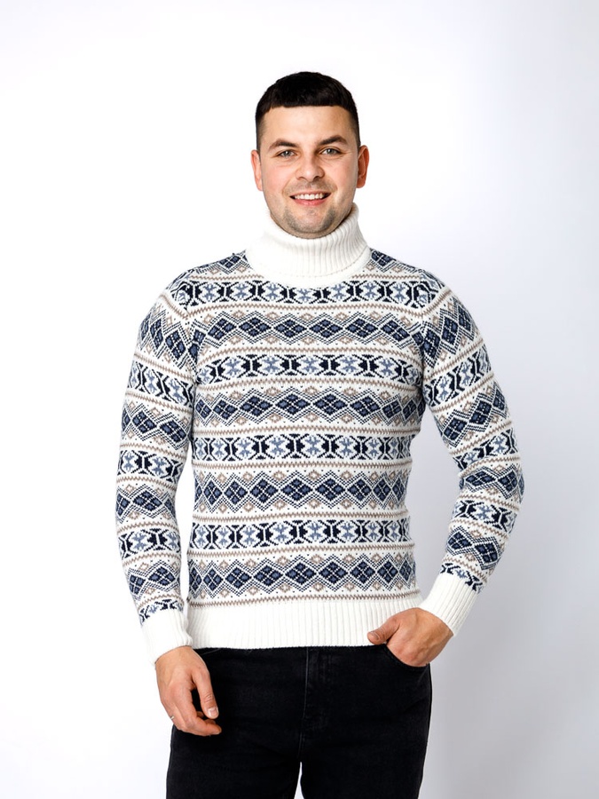 Мужской свитер 46 цвет молочный ЦБ-00233277 SKT000941158 фото